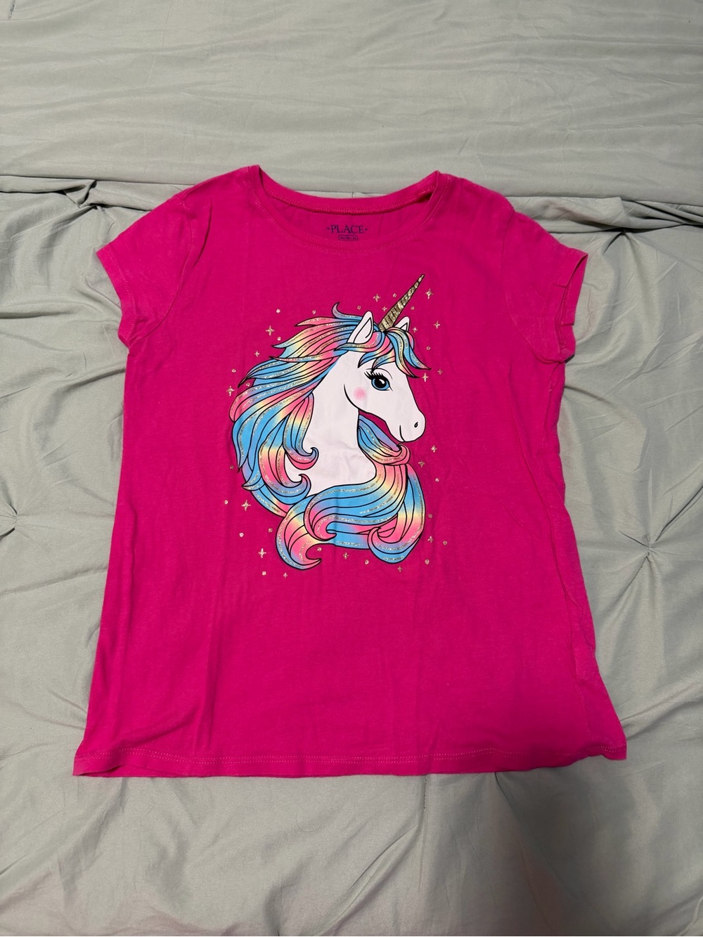 Girls' Bright Pink Unicorn Graphic Tee - The Place